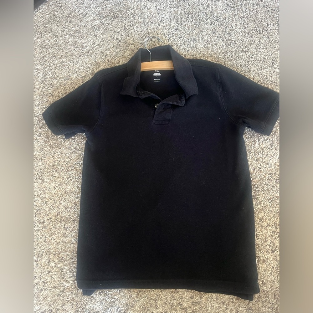Boy’s Organic Black Polo Shirt